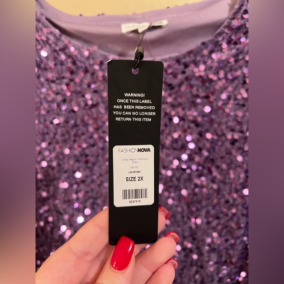 NWT FASHION NOVA SEQUIN T SHIRT DRESS - Picture 4 of 6